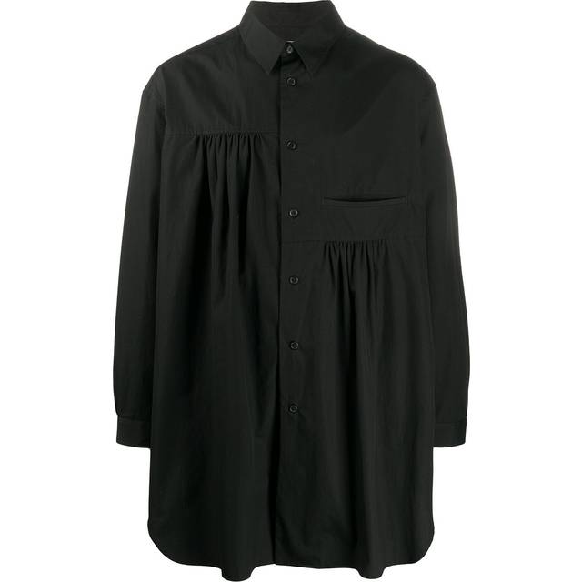 Yohji Yamamoto - oversized pleated shirt - men - Cotton - 4 - Black