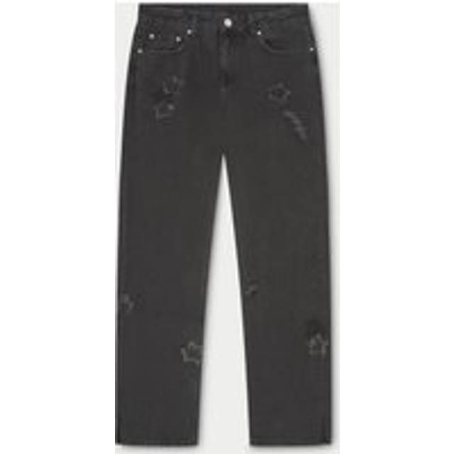 Star Applique Denim Jeans - Washed Black