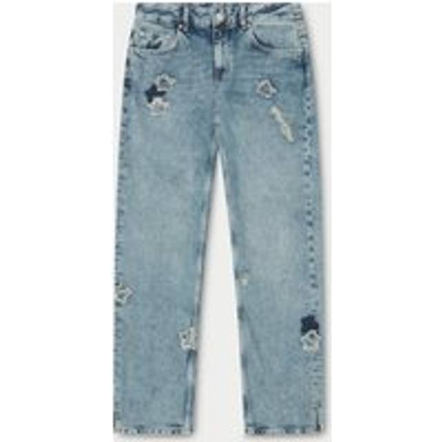 Star Applique Denim Jeans - Blue Wash