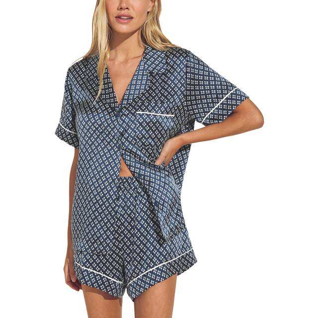 Eberjey Inez Printed Washable Silk Short Pajama Set