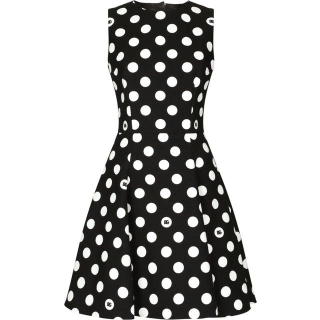 Dolce & Gabbana - polka-dot cotton minidress - women - Cotton - 46 - Black