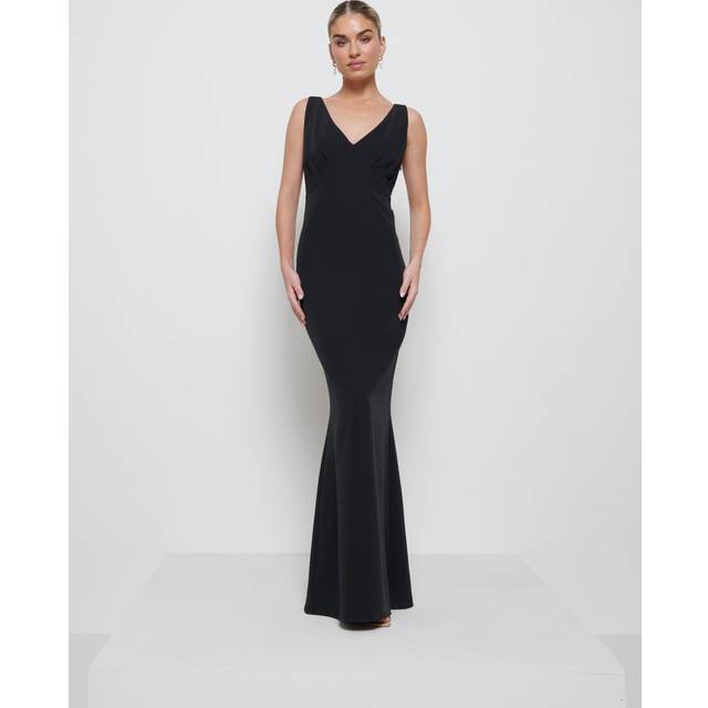 Esmee Crepe Maxi Bridesmaid Dress - Black, 18