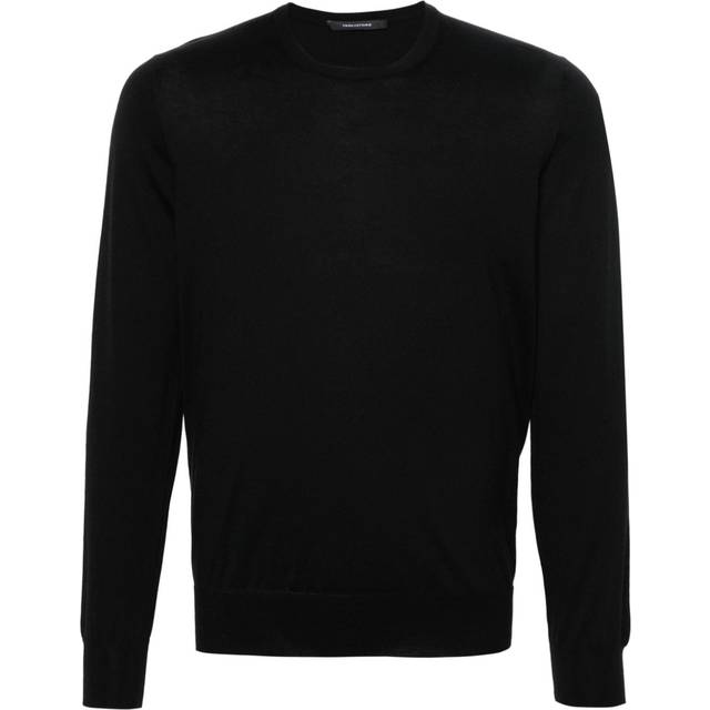 Tagliatore - Gray long-sleeve fine-knit jumper - men - Silk/Cotton - 48 - Black
