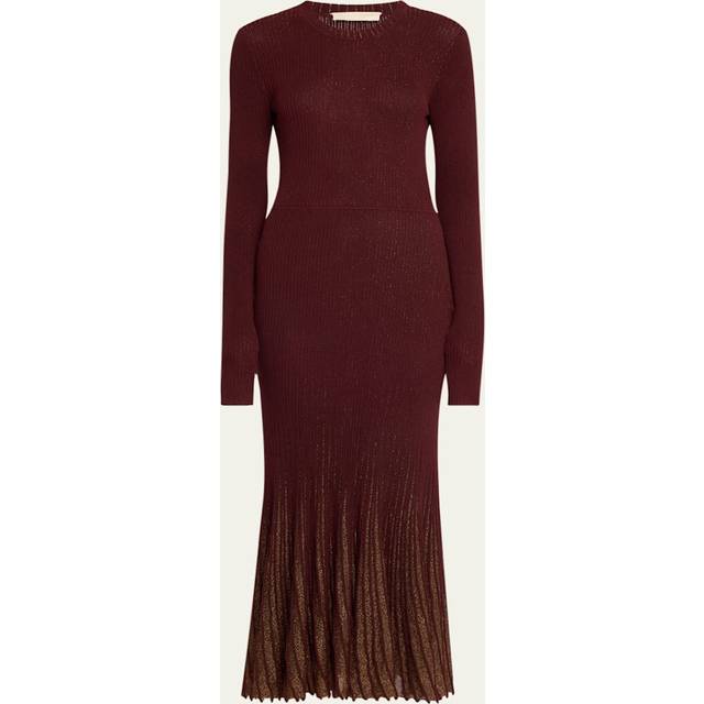 Mila Shimmer Ribbed Maxi Sweater Dress - AMARANTHUS - X-Small