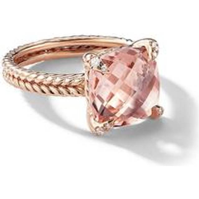 David Yurman - 18kt rose gold Chatelaine morganite and diamond ring (7mm) - women - Morganite/18kt Rose Gold - 4.5 - Pink