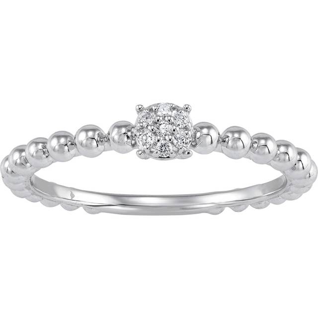 Silpada 'Dream Catcher' Diamond Stackable Ring In Sterling Silver, Size 5 - White