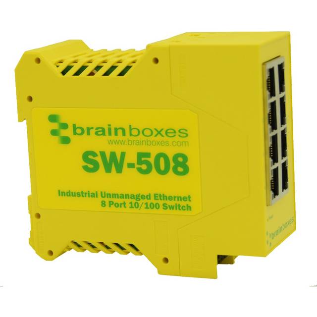 Brainboxes SW-508 Unmanaged network switch Fast Ethernet (10/100) Yellow network switch