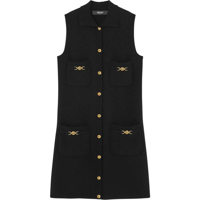 Mini robe droite maille de cachemire mélangé - Noir - 40