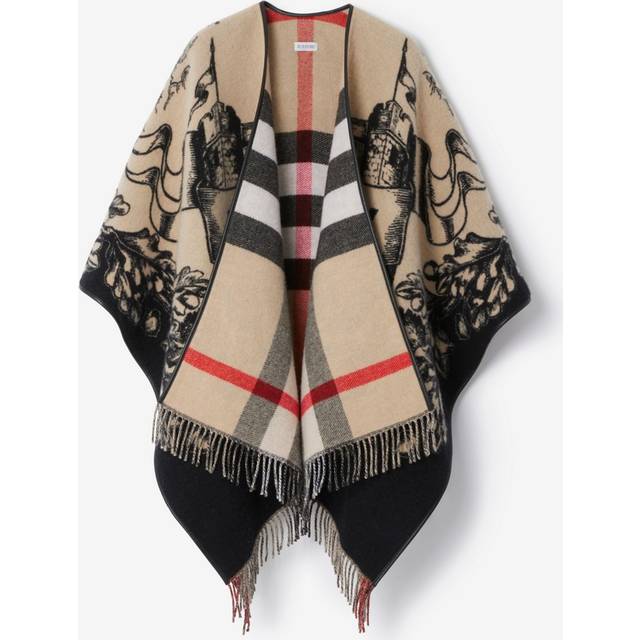 Burberry Reversible EKD Check Wool Cape - Archive Beige - OS