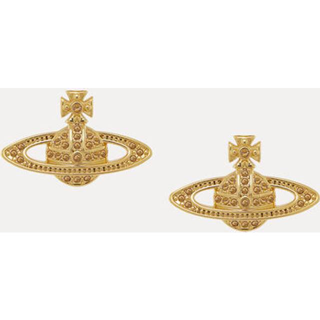 Vivienne Westwood Jewellery Womens Gold/light Colorado Mini Bas Relief Crystal-embellished Brass Stud Earrings