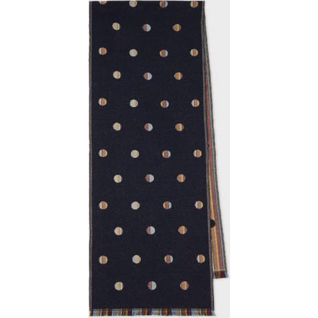 Paul Smith Navy Signature Stripe Polka Dot Scarf - 92 Multicolour - UNI