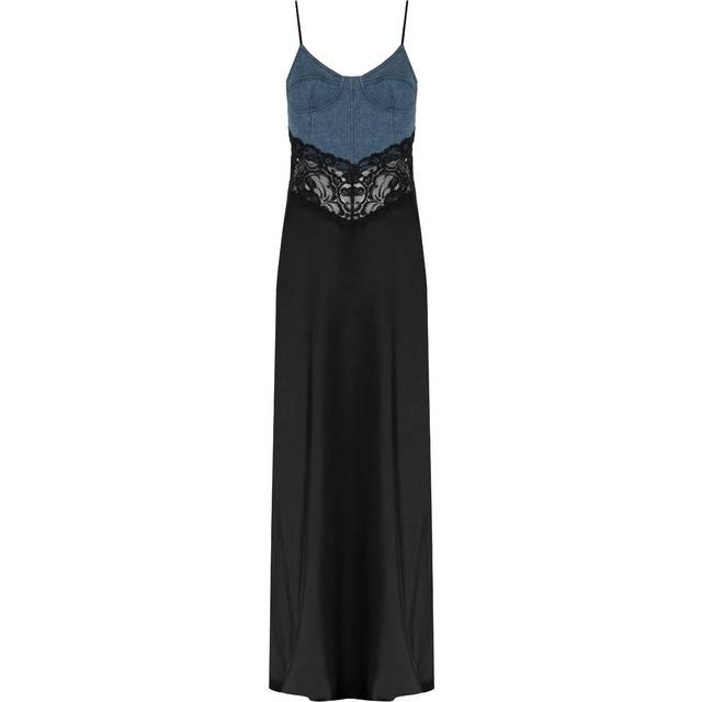 Blumarine - panelled satin gown - women - Acetate/Spandex/Elastane/Viscose - 42 - Black