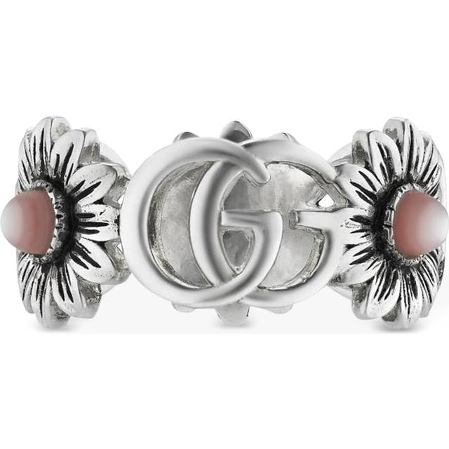 Gucci Silver GG Marmont Flower Ring YBC527394002015 - Pink