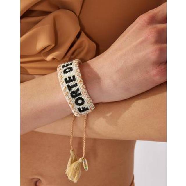 Bracelet with forte dei marmi beads brown u - BROWN (U)