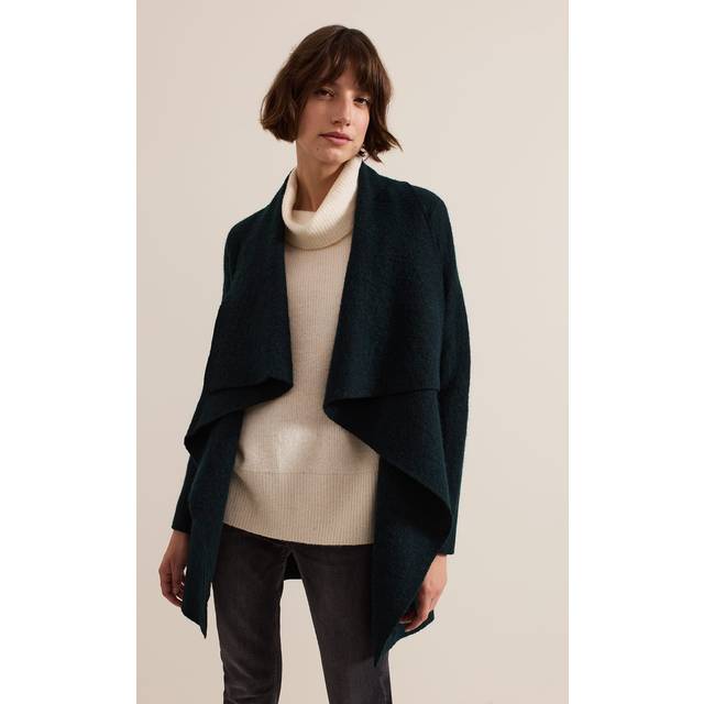 Phase Eight Women's Lana Textured Drape Knit Coat - Dark Green - XS