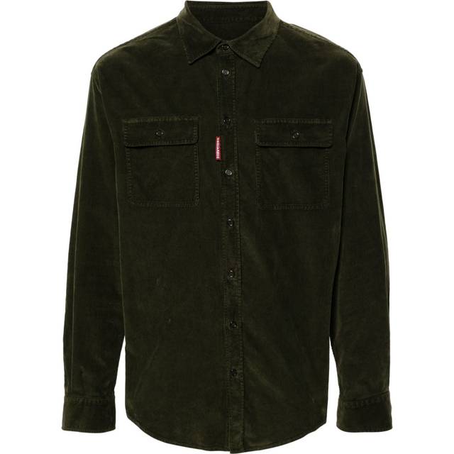 DSQUARED2 - corduroy cotton shirt - men - Elastane/Cotton - 48 - Green