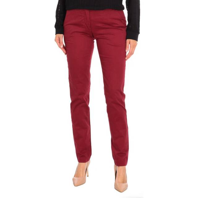Eleven Paris Womens PANDORE Chinese style long pants 13S2PA10 woman - Red Cotton - Size EU 34 (Womens)