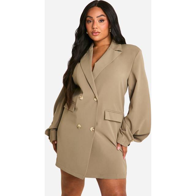 Womens Plus Oversized Blazer Dress - Green - 22