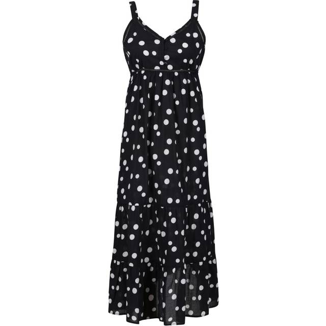 (12 UK, Black/White) Regatta Womens/Ladies Gazania Polka Dot Lightweight Casual Dress