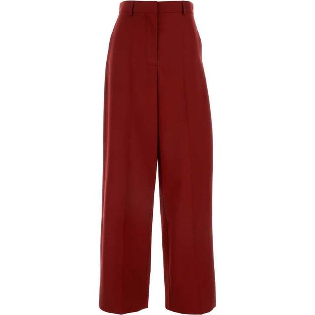 Stella McCartney - pleated wool palazzo pants - women - Wool - 38 - Red