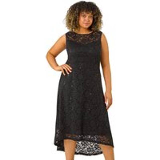 Roman Curve Black Sequin Lace Sweetheart Dress - Size 26-28