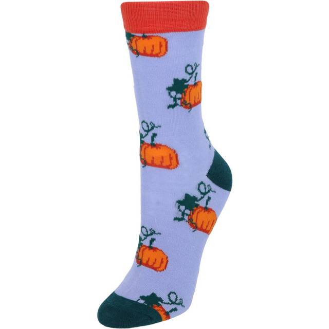 CTM Women's Fall Halloween Pumpkin Novelty Socks (1 Pair) - Lavendar (one size)