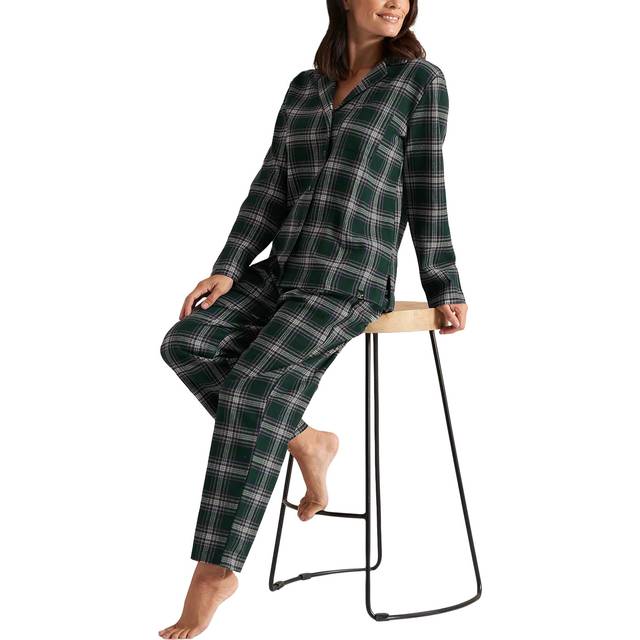 Pretty You London Brushed Plaid Check Pyjama Set