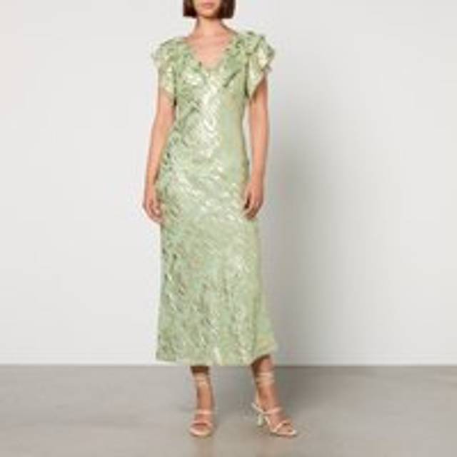 Never Fully Dressed Tilda Chiffon Dress - UK 14 - Green