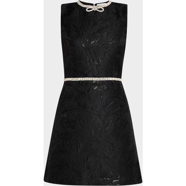 Ellis Embellished Bow Mini Dress - BLACK - 10