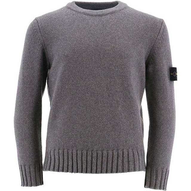 Stone Island Junior Kids Gray Logo Patch Sweater - V0M67 Melange Dark G - 8Y
