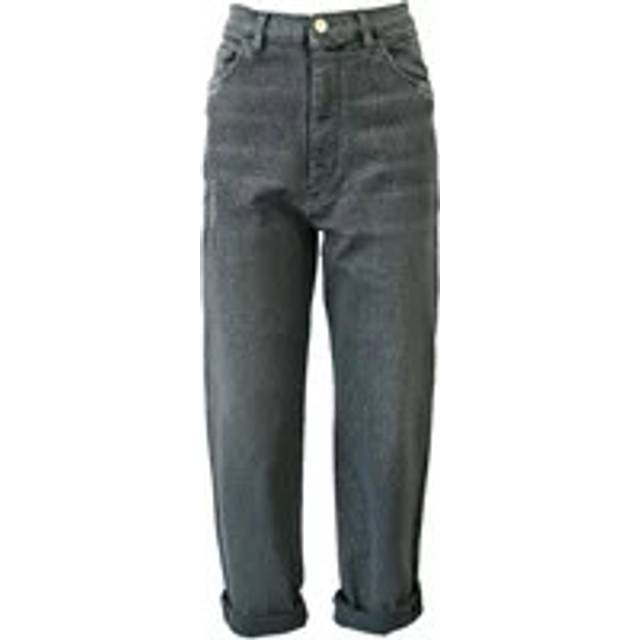 Twinset, Jeans, Dam, W28, Bomull, Svarta Boyfriend Jeans med Micro Glitter - gray (W28)