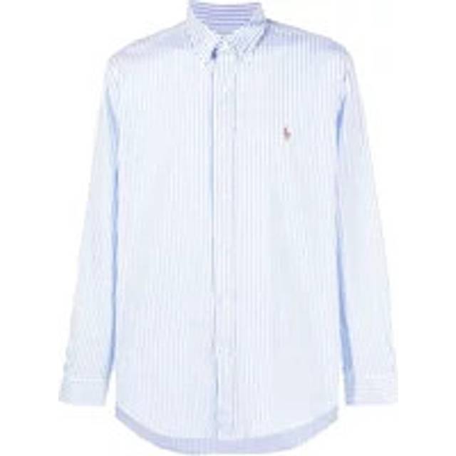 Polo Ralph Lauren, Skjorta, Herr, L, Bomull, Blå Vit Oxford Stretch Skjorta - blue (L)