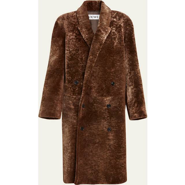 Double-Breasted Shearling Coat - CHOCOLATE - 40 FR (8 US)