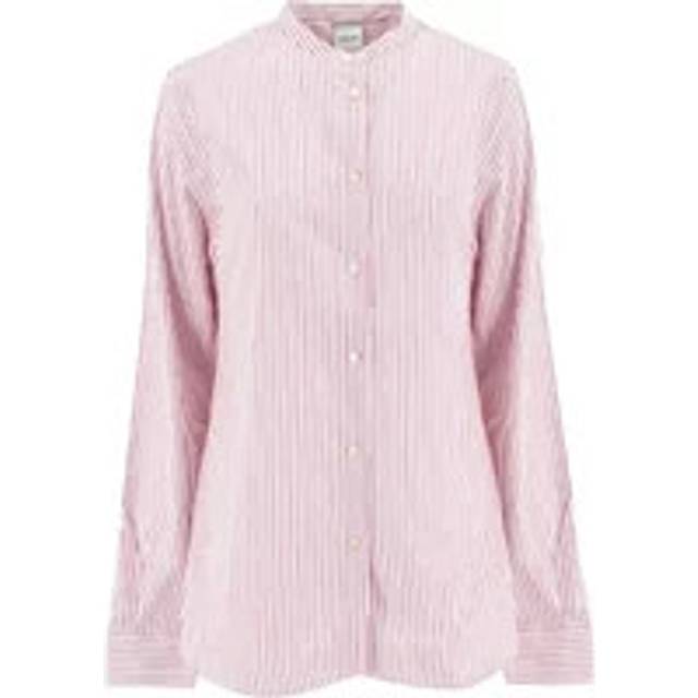 Aspesi, Shirts, female, Pink, M, Cotton Striped Mandarin Collar Blouse