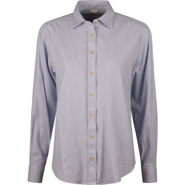 Stenströms, Casual Shirts, male, Blue, L, Blue Flannel Shirt Oversized Fit