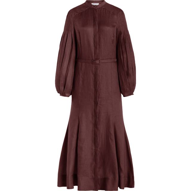 Lydia Dress with Slip in Rose Quartz Linen