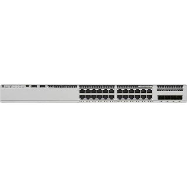 Cisco Catalyst 9200L - Network Essentials - switch - L3 - 24 x 10/100/1000 (PoE+) + 4 x 10 Gigabit SFP+ (uplink) - rack-