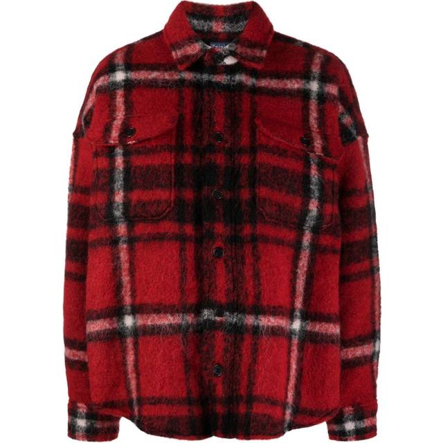 Polo Ralph Lauren - plaid-check pattern brushed shirt - women - Wool - XL - Red