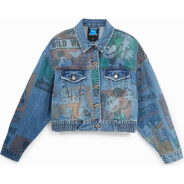 Oversize denim jacket Mickey Mouse