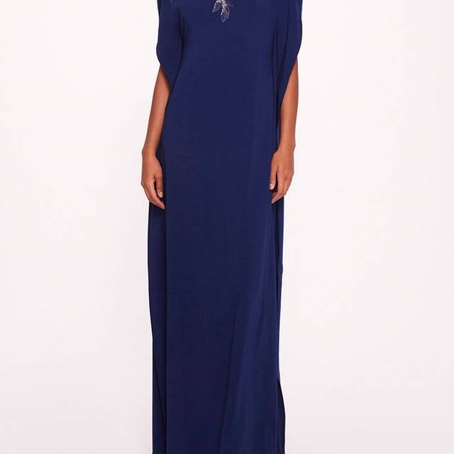 Marchesa Notte Lightweight Crepe Kaftan Gown