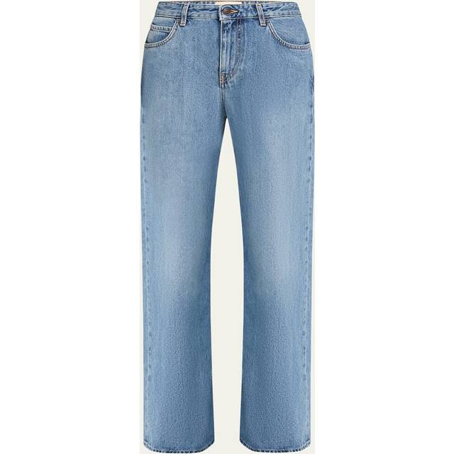 Eglitta Straight Leg Washed Jeans - LIGHT INDIGO - 28