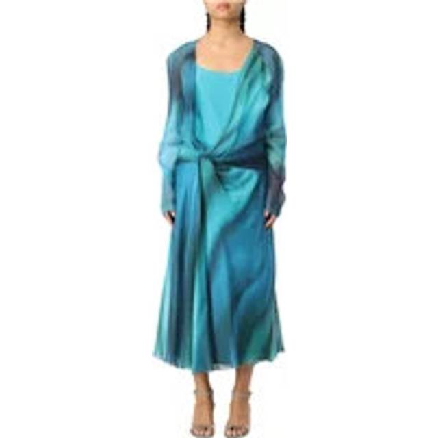 Alberta Ferretti, Midi Dresses, female, Multicolor, L, Printed Chiffon Dress