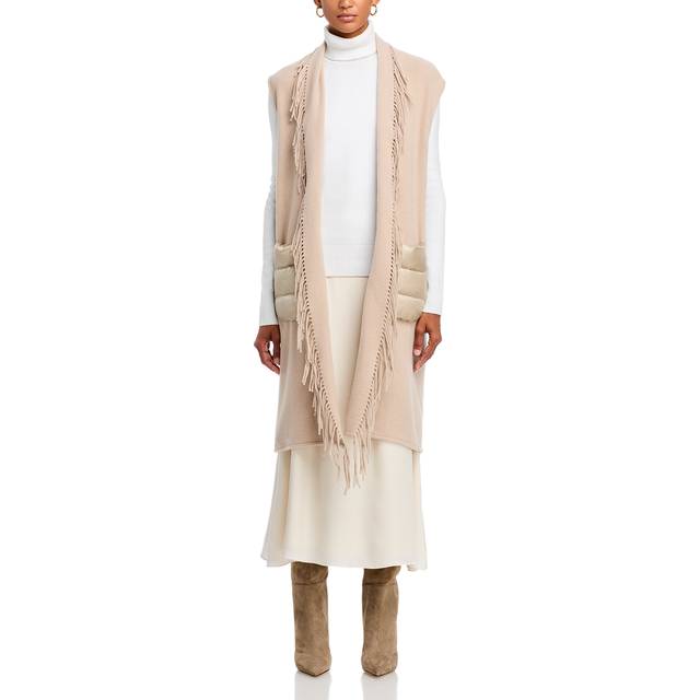 Herno Sleeveless Mixed Media Wool Cashmere Coat