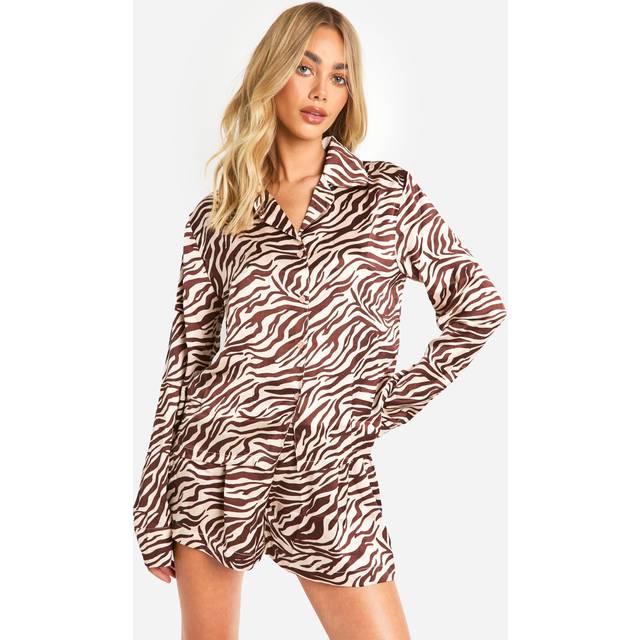 Womens Zebra Print Short Pj Set - 6