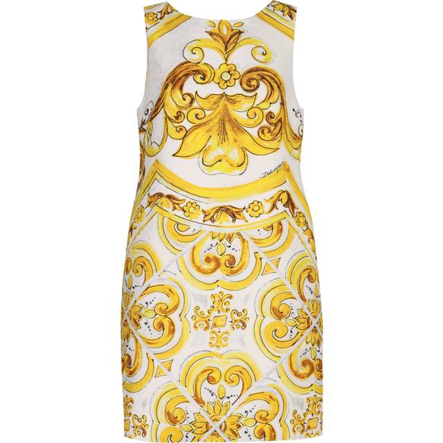 Dolce & Gabbana - Maiolica Printed Brocade Mini Dress - Yellow -  IT 44