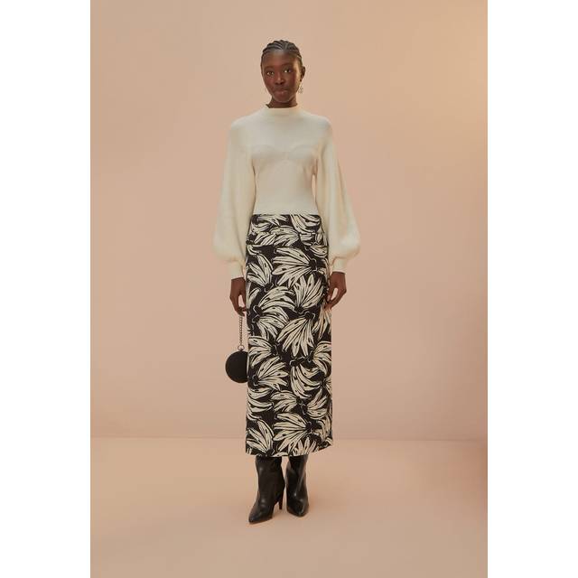 Black Bossa Banana Low Waisted Maxi Skirt, BOSSA BANANA BLACK / M