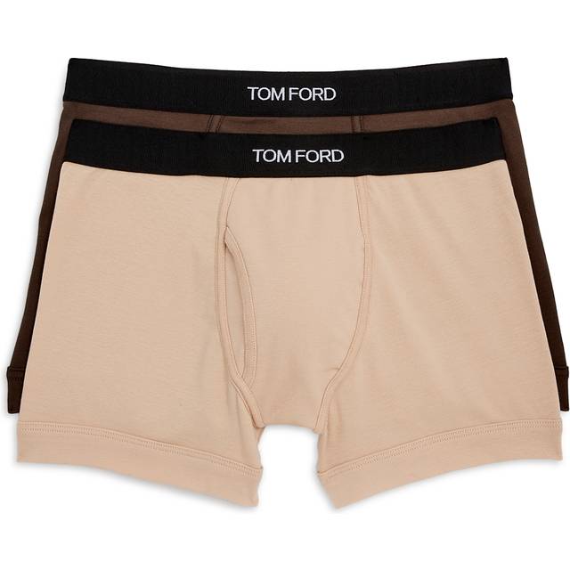 TOM FORD Men's Plain Cotton Boxer Briefs, 2-Pack - Multi