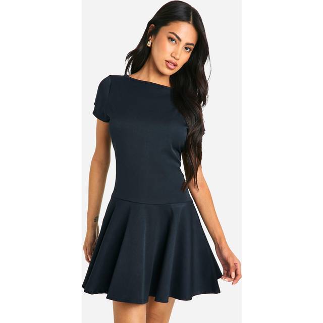 Womens Skater A Line Mini Dress - Navy - 12, Navy