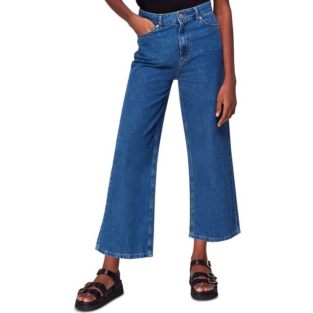 Whistles Wide Leg Cropped Jeans, Denim