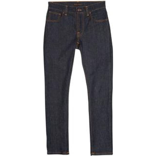 Nudie Jeans Grim Tim Dry True Navy Mid Waist Slim Fit Men's Organic Jeans W33/L36 Sustainable Denim - Blue (W33/L36)